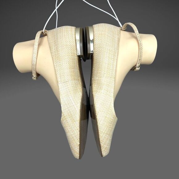 Liz Claiborne Womens Calico Natural Weave Pointed Toe Ballet Flat Size 7.5‎ W - Picture 4 of 11